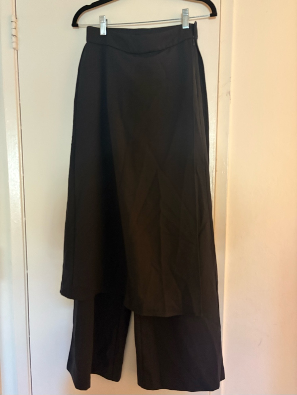 Black High-Waist Layered Maxi Skirt pant- Women